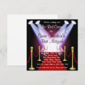 Invitation Red Carpet Hollywood Bat mitzvah Anniversaire Invi (Devant / Derrière)