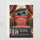 Invitation Red Carpet Hollywood Graduation High School (Devant)
