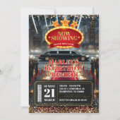 Invitation Red Carpet Hollywood Movie Première Anniversaire (Devant)