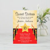 Invitation Red Carpet Hollywood Sweet 16 Anniversaire (Debout devant)