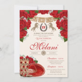 Invitation Red Charro Mariachi Quinceanera Fiesta (Devant)