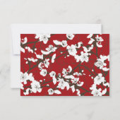Invitation Red Cherry Blossoms Chic Asian Wedding Réception (Dos)