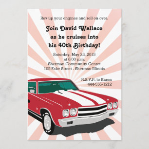 Invitation Red Chevelle Party