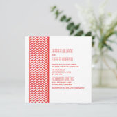 Invitation Red Chevron Border Wedding (Debout devant)
