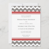 Invitation Red Chevron de la fête de graduation pe (Dos)