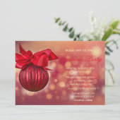 Invitation Red Christmas Balls Bokeh Company (Debout devant)