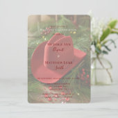 Invitation Red Christmas Cowboy Hat Wedding Celebration (Debout devant)