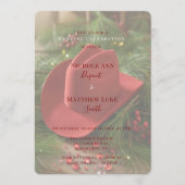 Invitation Red Christmas Cowboy Hat Wedding Celebration (Devant)