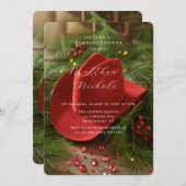 Invitation Red Christmas Cowboy Hat Wedding Shower (Devant / Derrière)