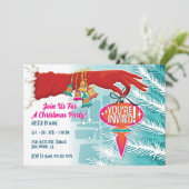 Invitation Red Christmas Glove Party (Debout devant)