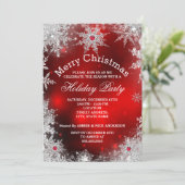 Invitation Red Christmas Holiday Party Winter Wonderland (Debout devant)