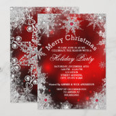 Invitation Red Christmas Holiday Party Winter Wonderland (Devant / Derrière)