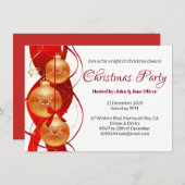 Invitation Red Christmas Party Jours Classique (Devant / Derrière)