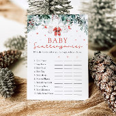Invitation Red Christmas Père Noël Baby shower Scattergories