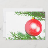 Invitation Red Christmas Tree Ball Fête (Dos)