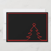 Invitation Red Christmas Tree Black Holidays Party (Dos)