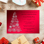 Invitation Red Christmas Tree Fête d'entreprise