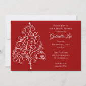 Invitation Red Christmas Tree hiver nuptiale de douche Invita (Devant)