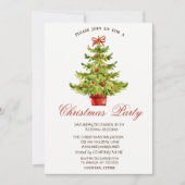 Invitation Red Christmas Trees Company Christmas Party (Devant)
