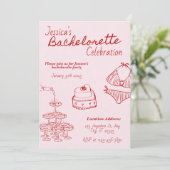 Invitation Red Cocktail Bachelorette Party (Debout devant)