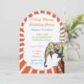 Invitation Red Colorant Circus Elephant Biker Anniversaire (Debout devant)