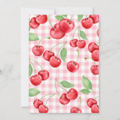 Invitation Red Coquette Bow Cherry Première fête d'anniversai (Dos)