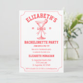 Invitation Red Coquette Retro 80s Country Club Bachelorette (Debout devant)