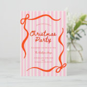 Invitation Red coquette Whimsical Hand Drawn Christmas  (Debout devant)