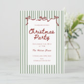 Invitation Red coquette Whimsical Hand Drawn Christmas Party (Debout devant)