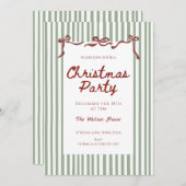 Invitation Red coquette Whimsical Hand Drawn Christmas Party (Devant / Derrière)