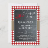 Invitation Red Country Checks Crawfish Boil Engagement (Devant)