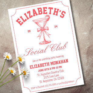 Invitation Red Country Club Social Club fête d'anniversaire