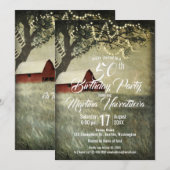 Invitation Red Country Grange | Country Morning fête d'annive (Devant / Derrière)