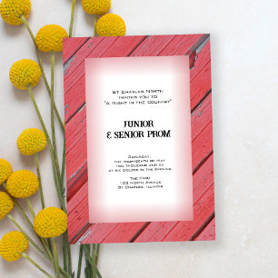 Invitation Red Country Grange Wood Junior / Senior Prom