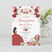 Invitation Red Cowgirl Princess Western Quinceañera (Debout devant)