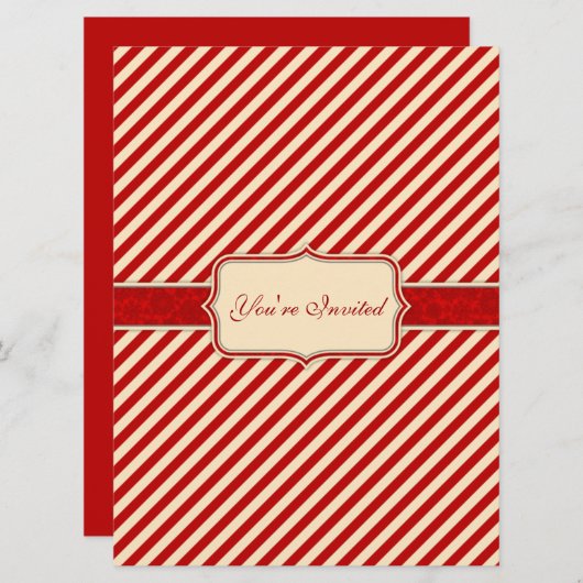 Invitation Red & Crème Holiday (Devant / Derrière)