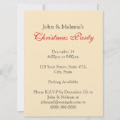 Invitation Red & Crème Holiday (Dos)