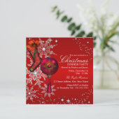 Invitation Red Crystal Snowflake Soirée de Noël 3 (Debout devant)