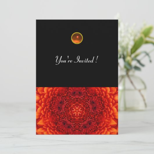 Invitation RED DAHLIA, AGATE noir clair (Debout devant)
