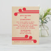 Invitation Red Deco Chic Wedding (Debout devant)