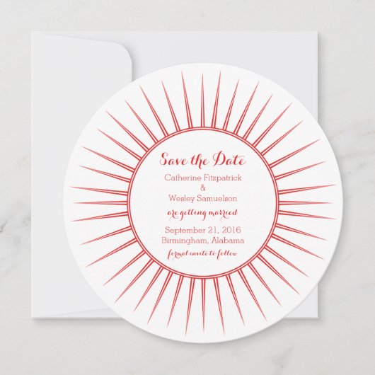 Invitation Red Deco Retro Enregistrer l'Invitation de date (Devant)