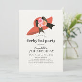Invitation Red Derby Casquette Rose Fille Anniversaire Invita (Debout devant)