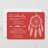 Invitation Red Details Dreamcatcher Mariage amérindien (Devant)