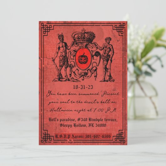 Invitation Red Devil Halloween (Debout devant)