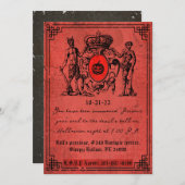 Invitation Red Devil Halloween (Devant / Derrière)