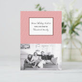 Invitation Red Diagonal Festive Stripes Photo de vacances (Debout devant)