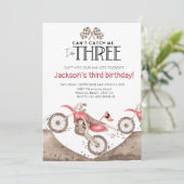 Invitation Red Dirt Bike 3rd birthday - Cant catch me (Debout devant)