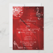 Invitation Red Disco Ball and Sparkle Heels 50e anniversaire (Dos)