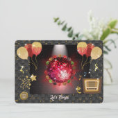 Invitation Red Disco Ball Graduation Party (Debout devant)