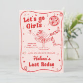Invitation Red Disco Rodeo Cowgirl Week-end Bachelorette (Debout devant)